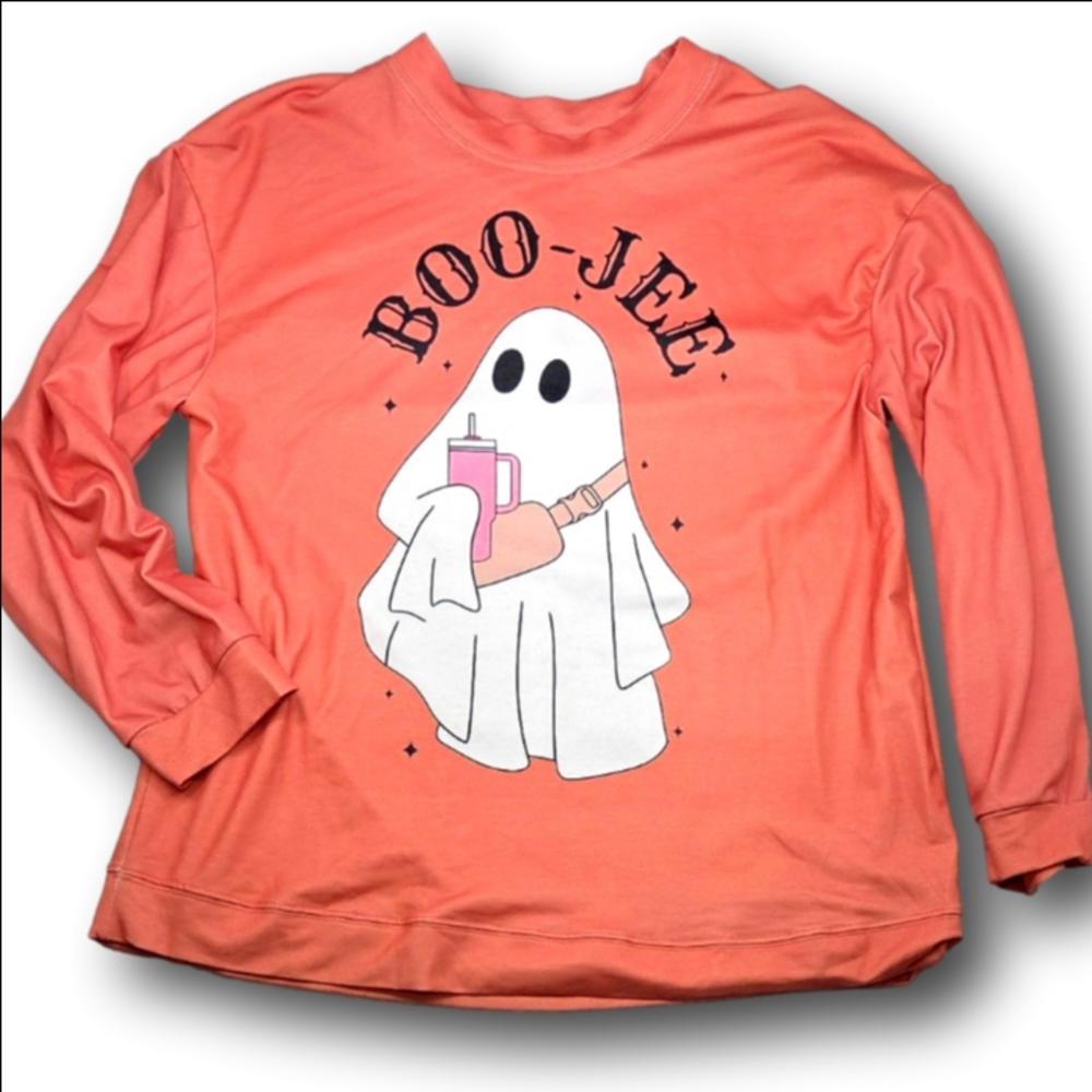 Women's Unbranded Orange Boo-Jee Ghost Sweatshirt XL